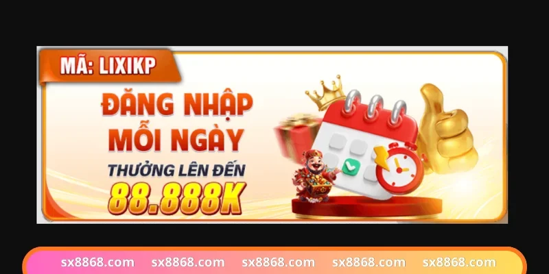 Đăng nhập nhận thưởng khủng từ khuyến mãi SX88